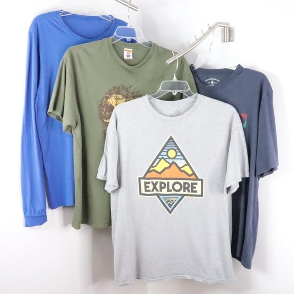 4pc Men's XL Travel Adventure Themed Graphic Print Cotton T-Shirts - Picture 1 of 9